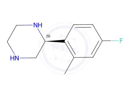 Chemical structure of (2S)-2-(4-Fluoro-2-methyl-phenyl)piperazine