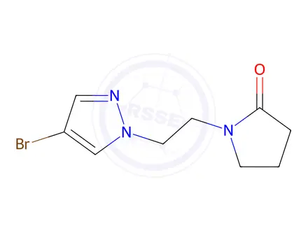 Chemical structure of 1-(2-(4-Bromo-1H-pyrazol-1-yl)ethyl)pyrrolidin-2-one