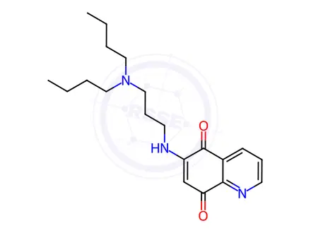 Chemical structure of 6-[[3-(Dibutylamino)propyl]amino]-5,8-quinolinedione