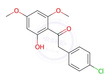 Chemical structure of 2(4'-Chlorophenyl)-4',6'-Dimethoxy-2'-Hydroxyacetophenone