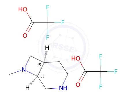 Chemical structure of (1S,6R)-8-methyl-3,8-diazabicyclo[4.2.0]Octane bis(2,2,2-trifluoroacetate)