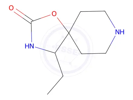 Chemical structure of 1-Oxa-3,8-diazaspiro[4.5]decan-2-one,4-ethyl-(8CI,9CI)