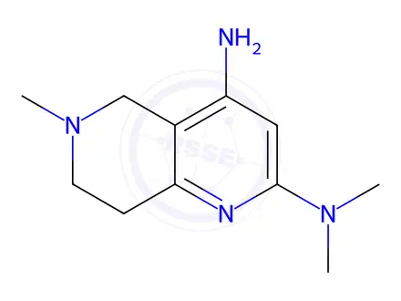Chemical structure of N2,N2,6-Trimethyl-5,6,7,8-tetrahydro-1,6-naphthyridine-2,4-diamine