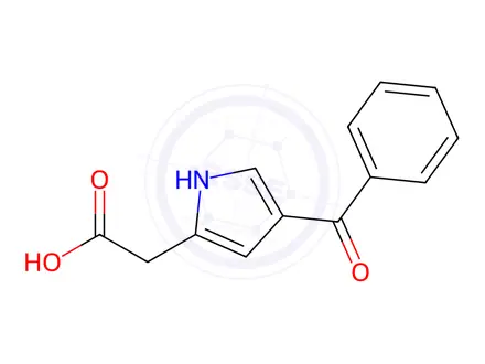 Chemical structure of 1H-Pyrrole-2-acetic acid, 4-benzoyl-