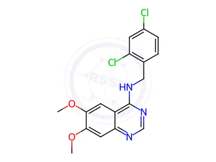 Chemical structure of N-(2,4-dichlorobenzyl)-6,7-dimethoxyquinazolin-4-amine