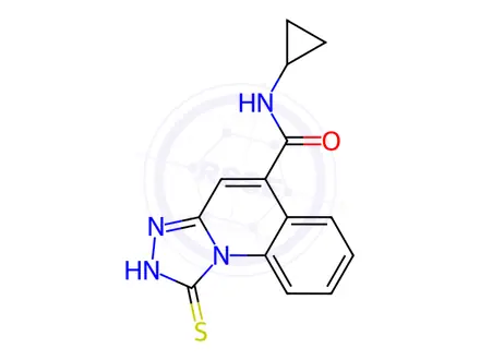 Chemical structure of n-Cyclopropyl-1-sulfanyl-[1,2,4]triazolo[4,3-a]quinoline-5-carboxamide