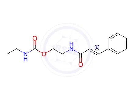 Chemical structure of N-Ethylcarbamic acid 2-[(1-oxo-3-phenyl-2-propenyl)amino]ethyl ester