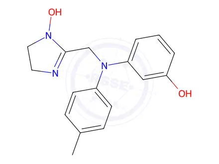 Chemical structure of 2-(((3-hydroxyphenyl)(p-tolyl)amino)methyl)-4,5-dihydro-1H-imidazol-1-ol