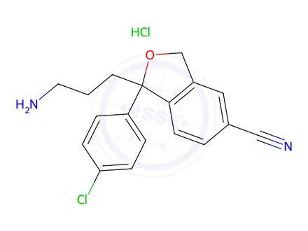 Chemical structure of Didemethyl Chloro Citalopram Hydrochloride