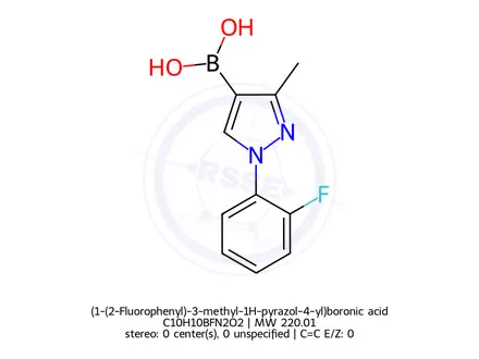 Chemical structure of (1-(2-Fluorophenyl)-3-methyl-1H-pyrazol-4-yl)boronic acid