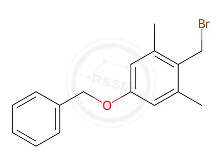 Chemical structure of 2-(BROMOMETHYL)-1,3-DIMETHYL-5-(PHENYLMETHOXY)-BENZENE