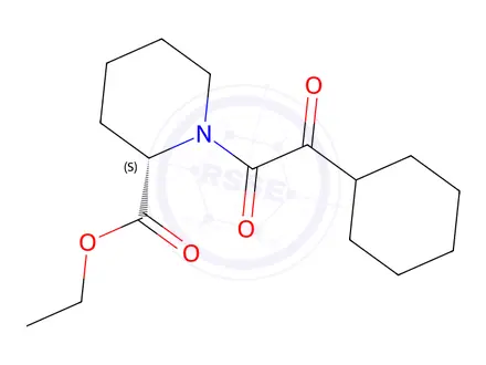 Chemical structure of (S)-ethyl 1-(2-cyclohexyl-2-oxoacetyl)piperidine-2-carboxylate