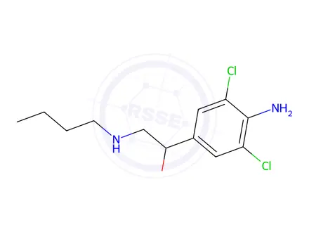Chemical structure of Benzenemethanol, 4-amino-α-[(butylamino)methyl]-3,5-dichloro-