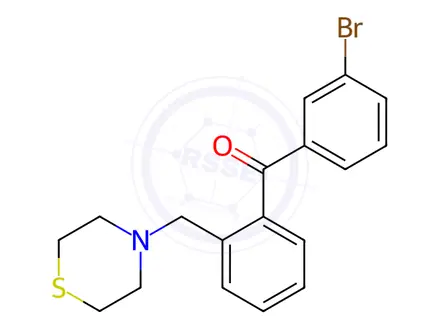 Chemical structure of 3'-Bromo-2-thiomorpholinomethyl benzophenone