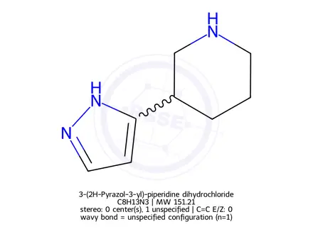 Chemical structure of 3-(1H-pyrazol-5-yl)piperidine