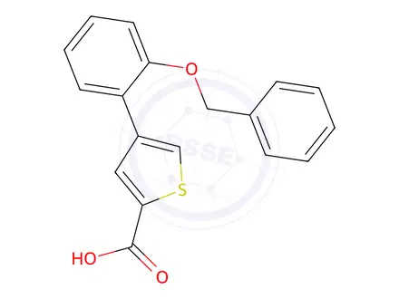 Chemical structure of 4-(2-(Benzyloxy)phenyl)thiophene-2-carboxylic acid