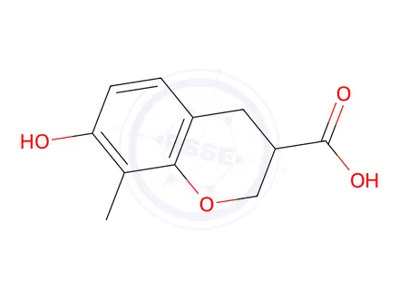 Chemical structure of 7-Hydroxy-8-methylchromane-3-carboxylic acid