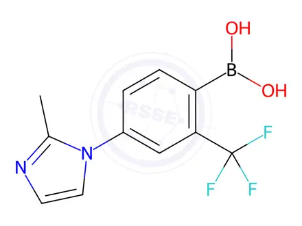 Chemical structure of (4-(2-Methyl-1H-imidazol-1-yl)-2-(trifluoromethyl)phenyl)boronic acid