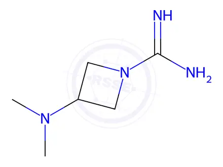 Chemical structure of 1-Azetidinecarboximidamide,3-(dimethylamino)-,hydrochloride (1:2)