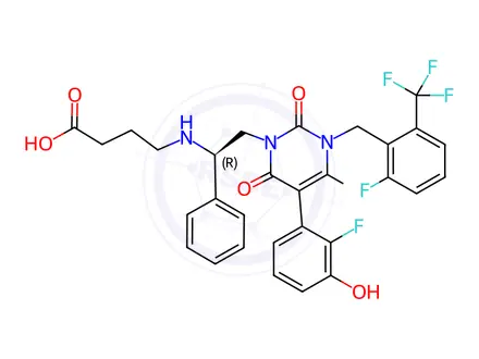 Chemical structure of Elagolix Hydroxy Impurity