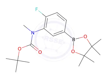 Chemical structure of tert-Butyl (2-fluoro-5-(4,4,5,5-tetramethyl-1,3,2-dioxaborolan-2-yl)phenyl)(methyl)carbamate