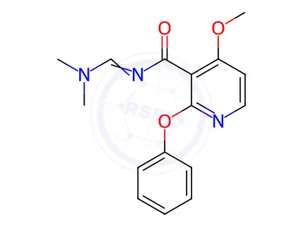 Chemical structure of N-((dimethylamino)methylene)-4-methoxy-2-phenoxynicotinamide