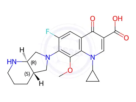 Chemical structure of Moxifloxacin Impurity R((1R,6S)-Trans-Moxifloxacin)