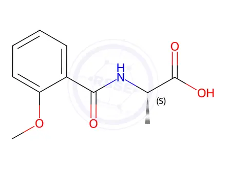 Chemical structure of (2-methoxybenzoyl)-L-alanine