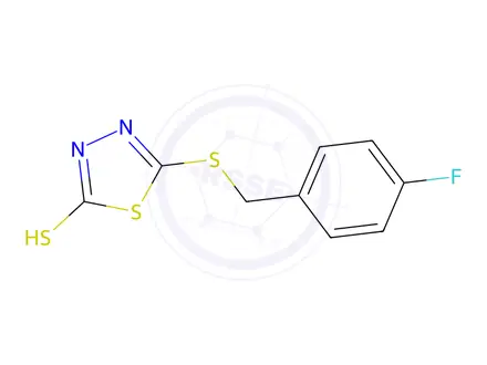 Chemical structure of 5-{[(4-Fluorophenyl)methyl]sulfanyl}-1,3,4-thiadiazole-2-thiol