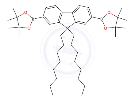Chemical structure of 2,7-Bis(4,4,5,5-tetramethyl-1,3,2-dioxaborolan-2-yl)-9,9-di-n-octylfluorene