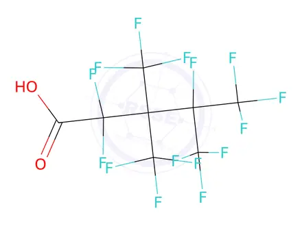Chemical structure of Pentanoic acid, 2,2,4,5,5,5-hexafluoro-3,3,4-tris(trifluoromethyl)-