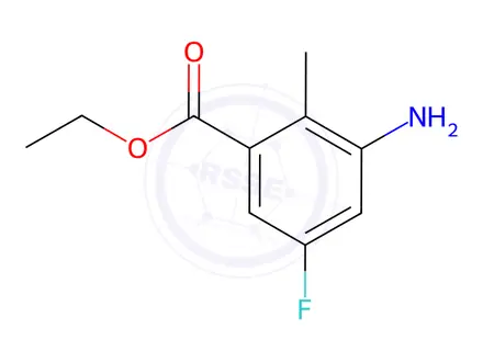 Chemical structure of Ethyl 3-amino-5-fluoro-2-methylbenzoate