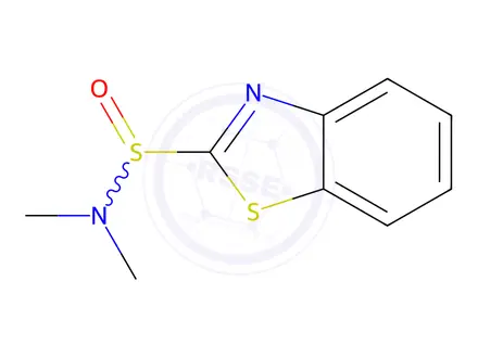 Chemical structure of N,N-benzothiazole-2-sulphinamide