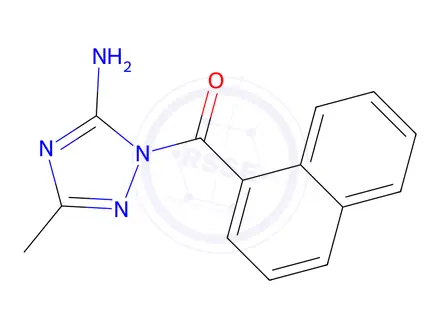 Chemical structure of 3-methyl-1-(naphthalene-1-carbonyl)-1H-1,2,4-triazol-5-amine