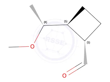 Chemical structure of Cyclobutanecarboxaldehyde, 2-(1-methoxyethyl)-, [1alpha,2beta(S*)]-(9CI)
