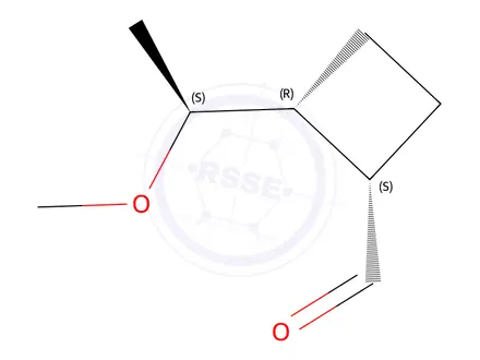Chemical structure of Cyclobutanecarboxaldehyde, 2-(1-methoxyethyl)-, [1S-[1alpha,2alpha(R*)]]-(9CI)