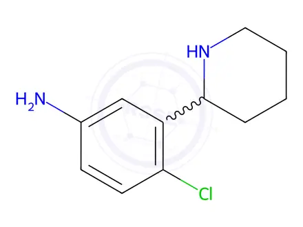 Chemical structure of 4-chloro-3-(piperidin-2-yl)aniline