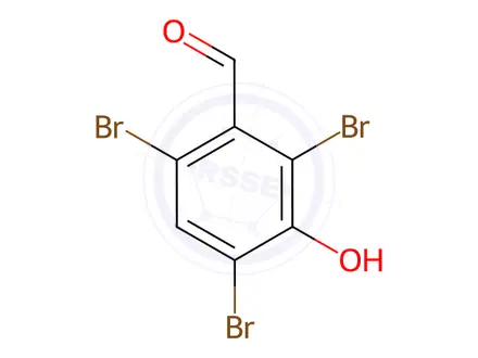 Chemical structure of 2,4,6-tribromo-3-hydroxybenzaldehyde