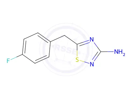 Chemical structure of 5-[(4-fluorophenyl)methyl]-1,2,4-thiadiazol-3-amine