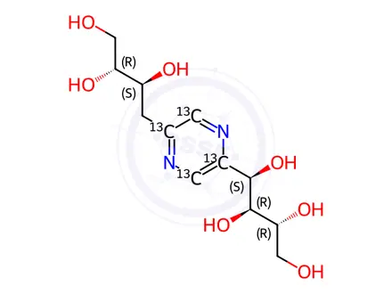 Chemical structure of 2,5-Deoxyfructosazine-13C4