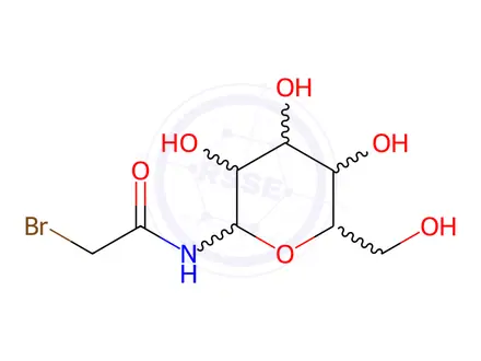 Chemical structure of 1-BROMOACETAMIDO-1-DEOXY-B-D-GALACTOPYRA NOSE CRYST