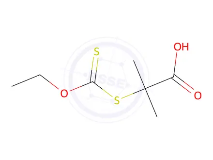 Chemical structure of 2-[(ethoxythioxomethyl)thio]-2-methylPropanoic acid