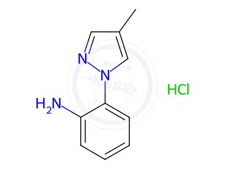 Chemical structure of 2-(4-methyl-1H-pyrazol-1-yl)aniline hydrochloride