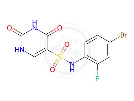 Chemical structure of N-(4-Bromo-2-fluorophenyl)-2,4-dioxo-1,2,3,4-tetrahydropyrimidine-5-sulfonamide