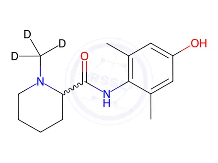 Chemical structure of 4-Hydroxy Mepivacaine-d3