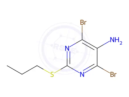 Chemical structure of 4,6-DIBROMO-2-(PROPYLTHIO)PYRIMIDIN-5-AMINE