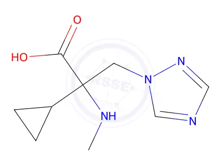 Chemical structure of 2-Cyclopropyl-2-(methylamino)-3-(1h-1,2,4-triazol-1-yl)propanoic acid