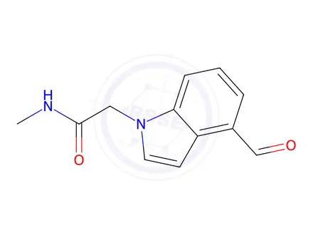 Chemical structure of 2-(4-Formyl-1H-indol-1-yl)-N-methylacetamide