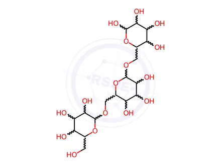 Chemical structure of 6-O-(6-O-β-D-Glucopyranosyl-β-D-glucopyranosyl)-D-glucose