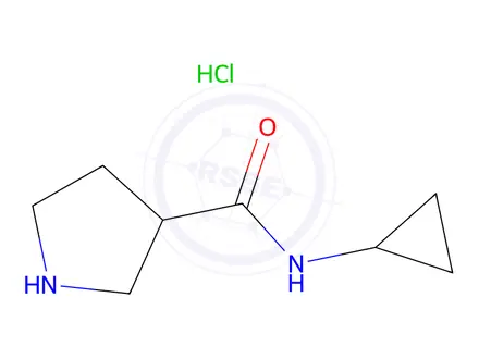 Chemical structure of N-Cyclopropyl-3-pyrrolidinecarboxamide hydrochloride